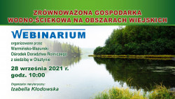 Podsumowanie webinarium pn. „Zrównoważona gospodarka wodno-ściekowa na obszarach wiejskich”